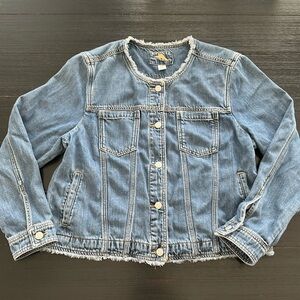 Tommy Bahama Devon Indigo denim raw hem jacket